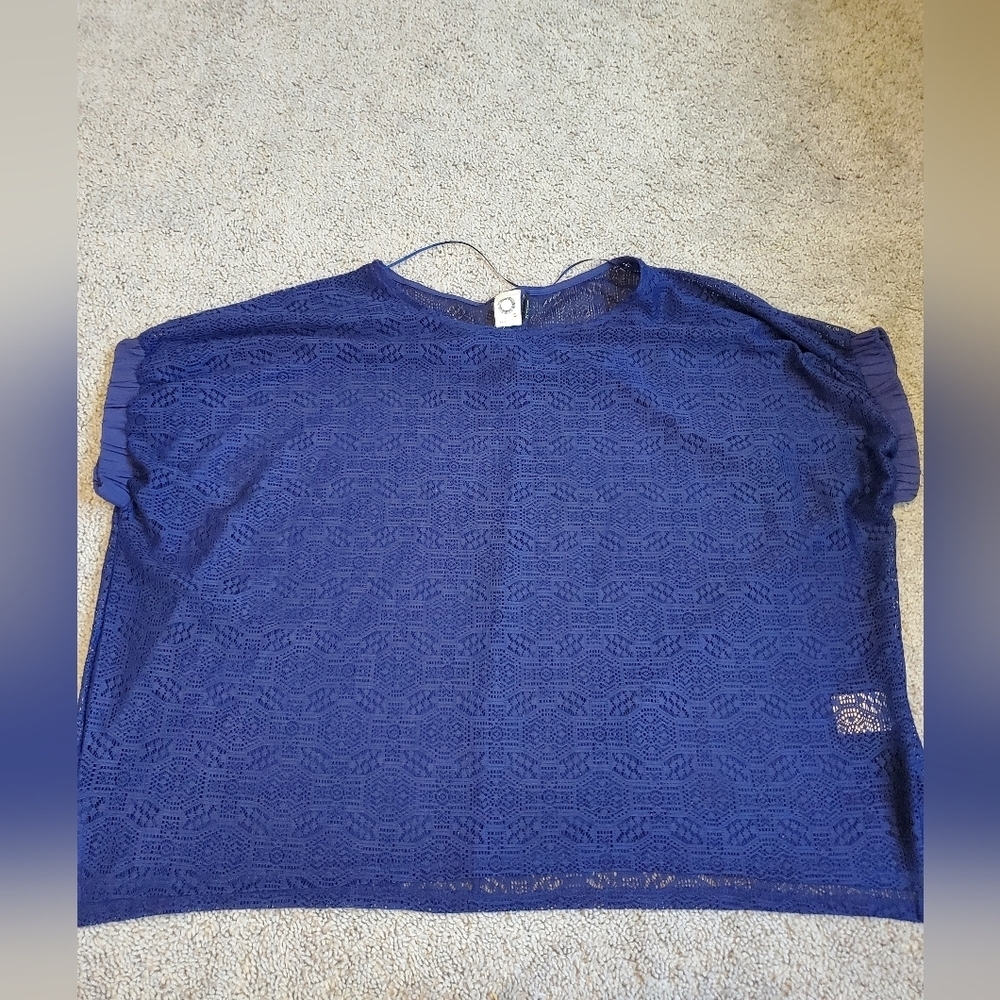 Akemi+Kin Anthropologie Blue Lace Top